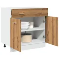 Produktbild: Schubunterschrank Küchenschrank Artisan-Eiche 80x46x81,5 Cm Spanplatte