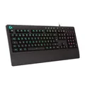 Produktbild: Logitech G213 Prodigy Gaming-Tastatur, RGB-Beleuchtung, Programmierbare G-Tasten, Multi-Media Bedienelemente, Integrierte Handballenauflage, Spritzwassergeschützt, Deutsches QWERTZ-Layout - Schwarz