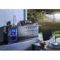 Produktbild: BUSCHBECK Outdoorküche Cambridge, schwarz lackierter Edelstahl, B262 x T60 x H119 cm, XL-Gasgrill mit Backburner und Sizzle Zone