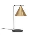 Produktbild: EGLO Tischlampe Narices, 1 flammige Tischleuchte, minimalistisch, Nachttischlampe aus Metall in Messing-Gebürstet, Gold, Schwarz, Wohnzimmerlampe, Lampe mit Schalter, E27 Fassung