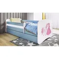 Produktbild: Mid.you Kinder-/Juniorbett Babydreams, Blau, Weiß, Holzwerkstoff, Birke, Schichtholz,Sperrholz, H2, 1-Zonen, Höhe ca. 15 cm, links montierbar, rechts montierbar, 80x160 cm, nicht verstellbar, Kinder- & Jugendzimmer, Kindermöbel, Kinderbetten