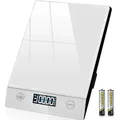 Produktbild: Küchenwaage Digital 10KG Küchenwaagen Glas Digitale Waage Wasserdicht Elektronische Haushaltswaage zum Backen, Tara Funktion, Touch-Taste, 1g Genaue - Silber