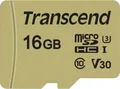 Produktbild: Transcend microSDHC 500S 16GB Class 10 UHS-I U3 V30 + Adapter