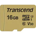 Produktbild: Transcend microSDHC 500S 16GB Class 10 UHS-I U3 V30 + Adapter
