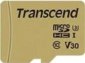 Produktbild: Transcend 500S - Flash-Speicherkarte (microSDHC/SD-Adapter inbegriffen) - 16 GB - Video Class V30 / UHS-I U3 / Class10 - microSDHC