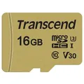 Produktbild: Transcend microSDHC Card 500S UHS-I U3 V30 95/60MB/s 16 GB