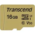 Produktbild: 16GB microSDHC-Karte 500S UHS-I U3 V30 95/60MB/s m. Adapter