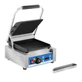 Produktbild: Royal Catering Kontaktgrill Elektrogrill Pannini Grill (1800 W, 55–300 °C, geriffelt, Timer 15 min, Abtropfschale, 36,2 x 31,3 x 20,1 cm, Gusseisen emailiert)