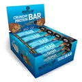 Produktbild: Bodylab24 Crunchy Protein Bar Peanut Butter 12 x 64g Vorratsbox, knuspriger Protein-Riegel mit Schokoladenüberzug, mit 20g Eiweiß pro Riegel, High-Protein Low-Sugar, Eiweiß-Riegel mit wenig Zucker