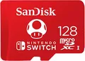 Produktbild: SanDisk microSDXC UHS-I Speicherkarte für Nintendo Switch 128 GB (V30, U3, C10, A1, 100 MB/s Übertragung, mehr Platz für Spiele)
