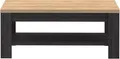 Produktbild: BOHOL Couchtisch 100 x 60 cm, schwarz & Eiche-Look, 2 Ablageebenen, rechteckig