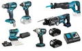 Makita Akku Combo Set 18V XL DBO481 DDF485 DTD152 DTW190 DJR186 DHR241 9tlg.