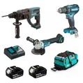 Makita Combo Set 18V Akku Handwerker 18V Combo Kit DGA504 DHR202 DDF485 7tlg.