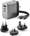 Produktbild: ALOGIC Rapid Power 3X67 - Netzteil - multi country - 67 Watt - 1.5 A - PD - 3 Ausgabeanschlussstellen (USB, 2 x USB-C) - Schwarz, Space-grau (WCM3X67-SGR)