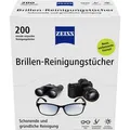 Produktbild: ZEISS Brillenputztücher Brillen-Reinigungstücher, feucht, 13 x 15 cm, aus Zellstoff, 200 Stück
