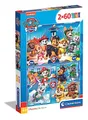 Produktbild: Clementoni 21617 Supercolor Paw Patrol – Puzzle 2 x 60 Teile ab 4 Jahren, buntes Kinderpuzzle mit besonderer Leuchtkraft & Farbintensität, Geschicklichkeitsspiel für Kinder