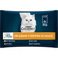 Produktbild: PURINA Perle Erlesene Streifen Katzenfutter nass Sorten-Mix 12er Pack 12 x 4 ...