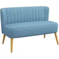 Produktbild: 2-sitzer Stoffsofa Polstersofa Doppelsofa Retro-look Sitzmöbel Loungesofa Holzrahmen Blau 117 X 56,5 X 77 Cm - Homcom