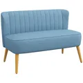 Produktbild: HOMCOM Sofa 2 Sitzer Couch, Kleine Loveseat mit Leinen-Optik Modern Polstersofa für Wohnzimmer, Schlafzimmer, kleinen Raum, Blau 117 x 56,5 x 77 cm