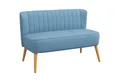 Produktbild: HOMCOM 2-Sitzer Zweisitzer, Loveseat mit Leinenoptik, Doppelsofa mit Holzbeine, Polstersofa 1 Teile, für Wohnzimmer, Blau