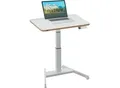 Produktbild: Schreibtisch LEITZ Ergo, Rechteck, elektrisch höhenverstellbar, T-Fuß, Memory-Funktion, USB-Anschlüsse, Kabelhalter, B 800 x T 600 x H 650-1300 mm, weiß/weiß