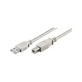 Produktbild: USB 2.0 Kabel, (lose Ware), 'A' Stecker > 'B' Stecker USB AB 180 LC HiSpeed 2.0 GREY 1.8m