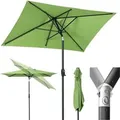 Produktbild: Sekey Aluminum Sonnenschirm mit Kurbel Rechteckig 210 x 140cm Gartenschirm Knickbar Marktschirm Garten Balkon Terasse Sonnenschutz UPF50+