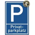 Produktbild: Großes Schild Privat Parkplatz blau | stabiles Alu Schild mit UV-Schutz 30 x 42 cm