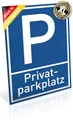 Produktbild: Großes Schild Privat Parkplatz | Alu 30 x 42 cm | stabiles Alu Schild mit UV-Schutz | blau | Privatparkplatz Parken verboten | Dreifke®