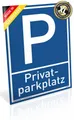 Produktbild: König Werbeanlagen Hinweisschild Großes Schild Privat Parkplatz, Alu 30 x 42 cm, stabiles Alu Schild