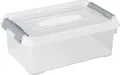 Produktbild: Curver 243810 Aufbewahrungsbox HANDY stapelbar (L x B x H) 294 x 194 x 110mm Transparent, Silber 1St.