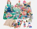 Produktbild: Holzbausteine Stadt-Set 115-teilig Lernspielzeug mit Puzzle-Spielmatte&Fahrzeuge
