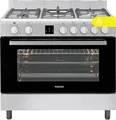 Produktbild: Oranier Gas Elektroherd 90cm Edelstahl 5 Brenner Backofen WOK Grill A