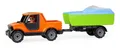 Produktbild: Lena® Set Truckies Pickup mit Boaties Anhänger und Segelboot 35 cm, passend für alle Boaties, Führerhaus zum Öffnen, inkl. Spielfigur, ab 2 Jahren