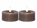 Produktbild: STAR TRADING LED-Kerze Flamme Flow (Set, 2-tlg), taupe 3D Flamme 6/18h Timer 4x5cm Wachsspiegel