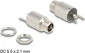 Produktbild: Delock Steckverbinder DC 5,5 x 2,1 mm Buchse zum Einbau Lötversion - rund 20 V / 9 A (90170)