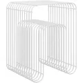 Produktbild: skølm Beistelltisch Vali als Hocker oder Bücherregal nutzbar (weiß), Couchtisch aus Metall, offenes Gitterdesign, Ablageregal 39x34x49 cm weiß
