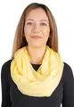 Produktbild: Weicher und leichter Damen Loop Schal Uni Farben Rundschal Ganzjahres Schal Schlauchschal Accessoires - Carina (Gelb P10)