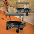 Produktbild: Bollerwagen Faltbar Dach Handwagen Klappbar Strandwagen Gerätewagen Kinderwagen