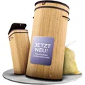 Produktbild: Tropi® Bambus Müllsackständer für Gelbe Säcke – 80L Gelber Sack Ständer mit Deckel & Sichtschutz – Ein großer, stilvoller & geruchsdichter Mülleimer für Deine Küche! (Rund)