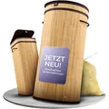 Produktbild: Müllsackständer Bambus – Gelber Sack Ständer 80L Mülleimer Rund - Tropi®