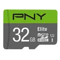 Produktbild: PNY Elite microSDHC-Speicherkarte 32GB + SD-Adapter, 100MB/s Lesegeschwindigkeit, Klasse 10 UHS-I, U1 für Full-HD-Video