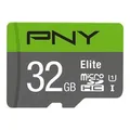 Produktbild: P-SDU32GU185GW-GE PNY Elite 32GB MicroSDHC Klasse 10 Class 1 (U1) Grün Grau ~D~