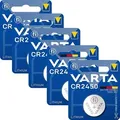Produktbild: Varta CR2450 Lithium Knopfzelle 3V Batterie 5er Verpackung