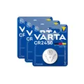 Produktbild: 3x 1er Blister Varta CR 2450 Lithium Knopfzelle Batterie CR2450 3V