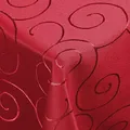 Produktbild: Kringel/Circle Tafeldecke Form, Größe & Farbe wählbar- Eckig 130 x 300 cm - Dunkelrot Damast Tischdecke