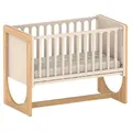 Produktbild: Geuther 4-in-1 Beistellbett Baby Hato, Baby Erstausstattung für Babyzimmer ab Geburt I Gitterbett umbaubar als Kinderbett, Sitzbank oder Kindertisch I Babybett mit Matratze I Buchenholz, Natur-Beige