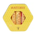 Produktbild: Burt's Bees Trio Tin Geschenkset, 1 x 100% natürlicher Bienenwachs Lippenbalsam, mit Vitamin E und Pfefferminz (4,25 g), 1 x Honig Lippenbalsam (4,25 g) und 1 x Granatapfel Lippenbalsam (4,25 g)