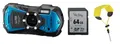 Produktbild: Ricoh WG-90 blau wasserdicht outdoor + Zubehörpaket: 64GB SDXC + Trageschlaufe