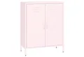 Produktbild: skølm Kommode Atria (auch verfügbar mit Schubladen, pfirsichrosa, 100x80x38 cm), Metallschrank, schmal mit Doppeltür und 2 variablen Einlegeböden